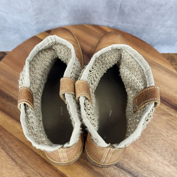 Timberland Ankle Boots Womens 7.5 Savin Hill Brown Leather Weave Pull On 4160 - Picture 9 of 13